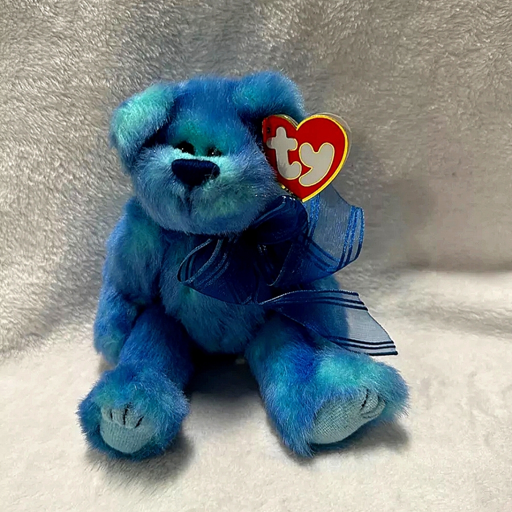 Ty Attic Treasures Collection Beanie Babies Azure The Blue Bear